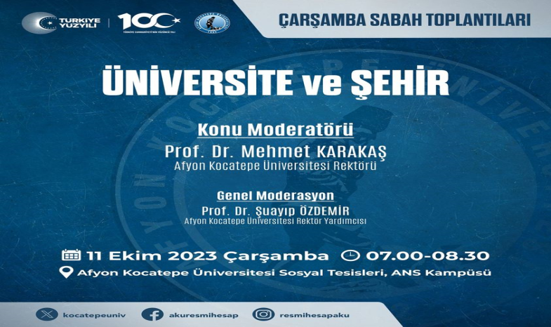 Afyon Kocatepe Üniversitesi'nde Çarşamba Sabah Toplantıları yeniden başlıyor.