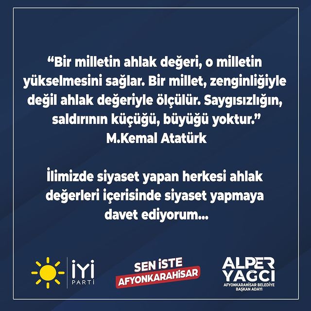 İyi Partili Alper Yağcı, Afyonkarahisar'da Belediye Başkanı olmak için ahlaki değerlere vurgu yapıyor