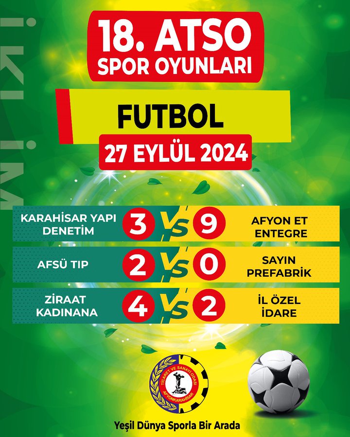 18. ATSO Spor Oyunları'nda Futbol Müsabakaları Gerçekleşti