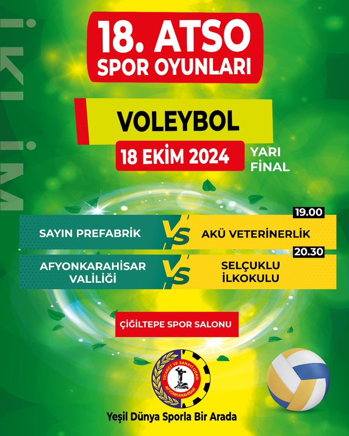 Afyonkarahisar Ticaret ve Sanayi Odası, 18. ATSO Spor Oyunları'nda Yarı Finale Yükselen Sporcuları Tebrik Etti