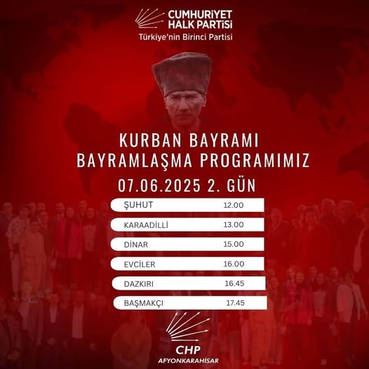 CHP Afyonkarahisar'da Bayramlaşma Programı Düzenlenecek