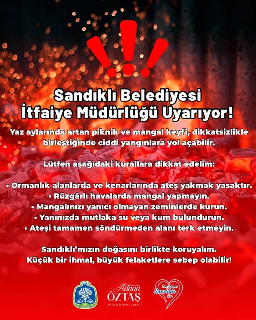Sandıklı Belediyesi: Yaz Aylarında Piknik ve Mangal Güvenliği Uyarısı